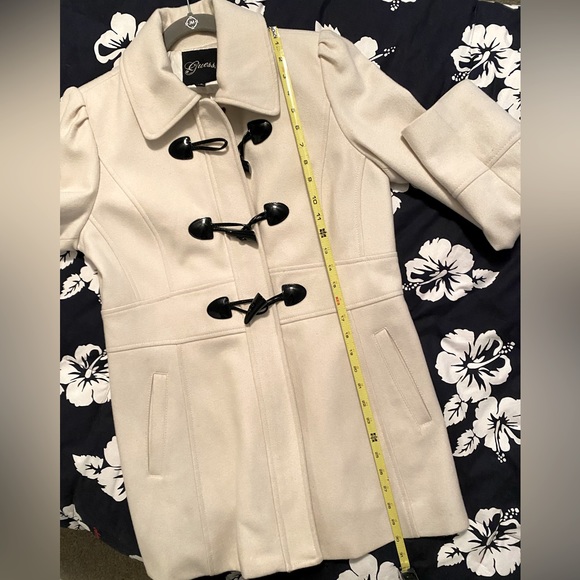 Guess Winter White Wool Toggle Coat L - Picture 15 of 15